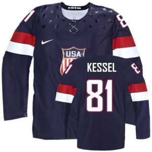 Olympic Hockey Phil Kessel Authentic Herren Navy Blau – Team USA #81 Auswärts 2014